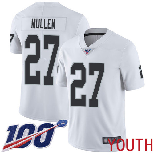 Oakland Raiders Limited White Youth Trayvon Mullen Road Jersey NFL Football #27 100th Season Vapor Jersey->women nfl jersey->Women Jersey